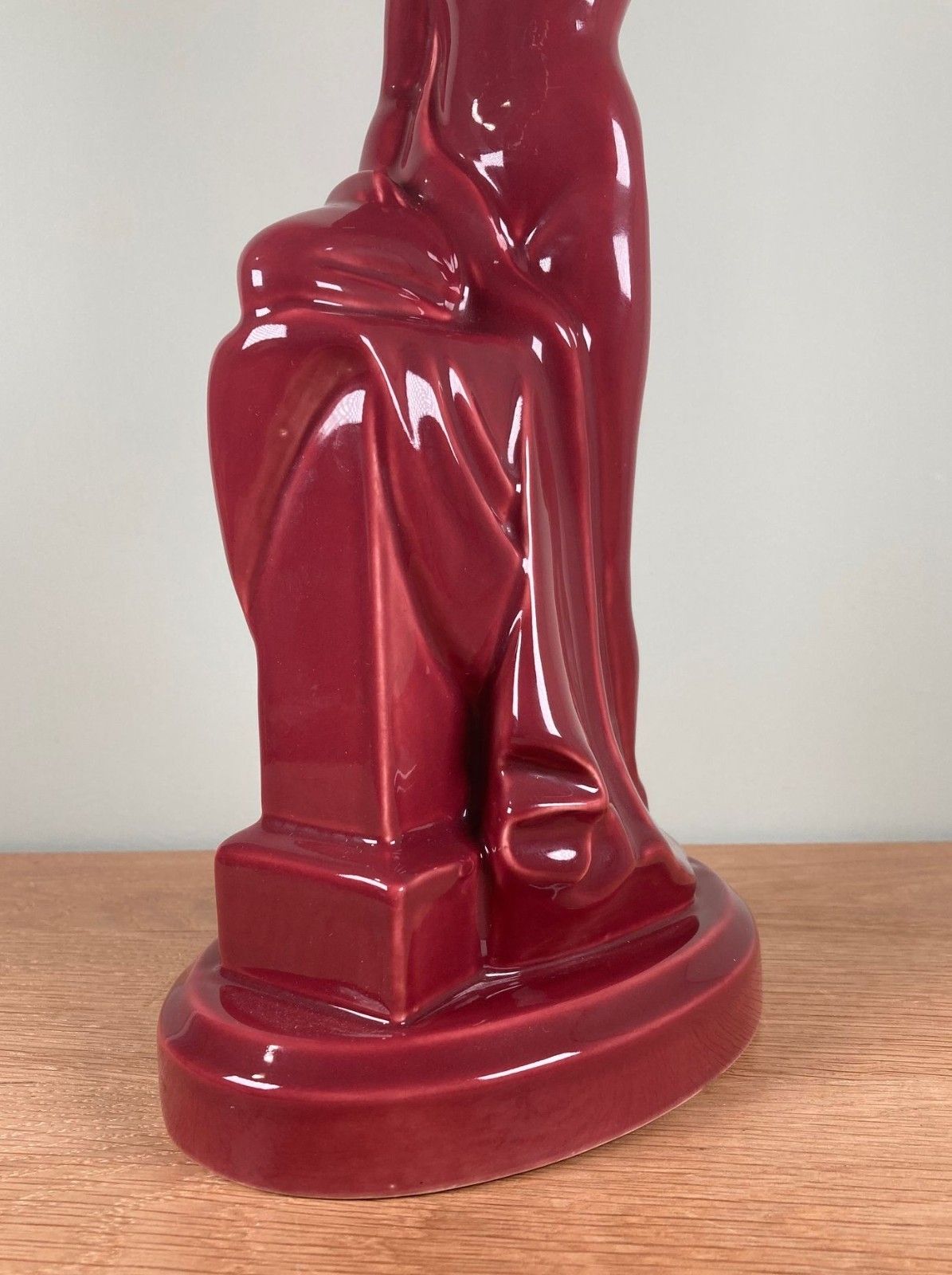Vintage Mid Century Ceramic Lamp Base Figural Semi Nude Lady  H45cm photo vinterior