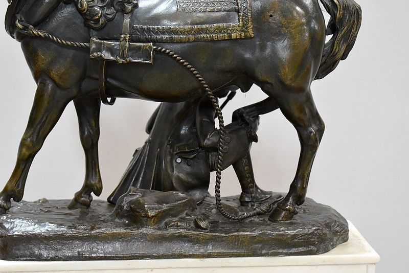 photo buy Marble And Bronze Clock By Théodore Gechter  19th Century