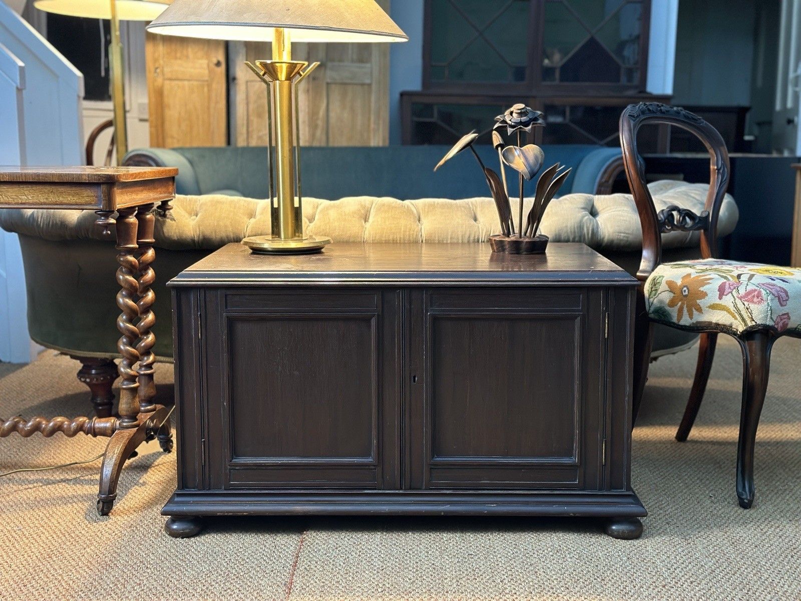 Small Antique Mahogany Cupboard Side Table Bed Side photo furniture