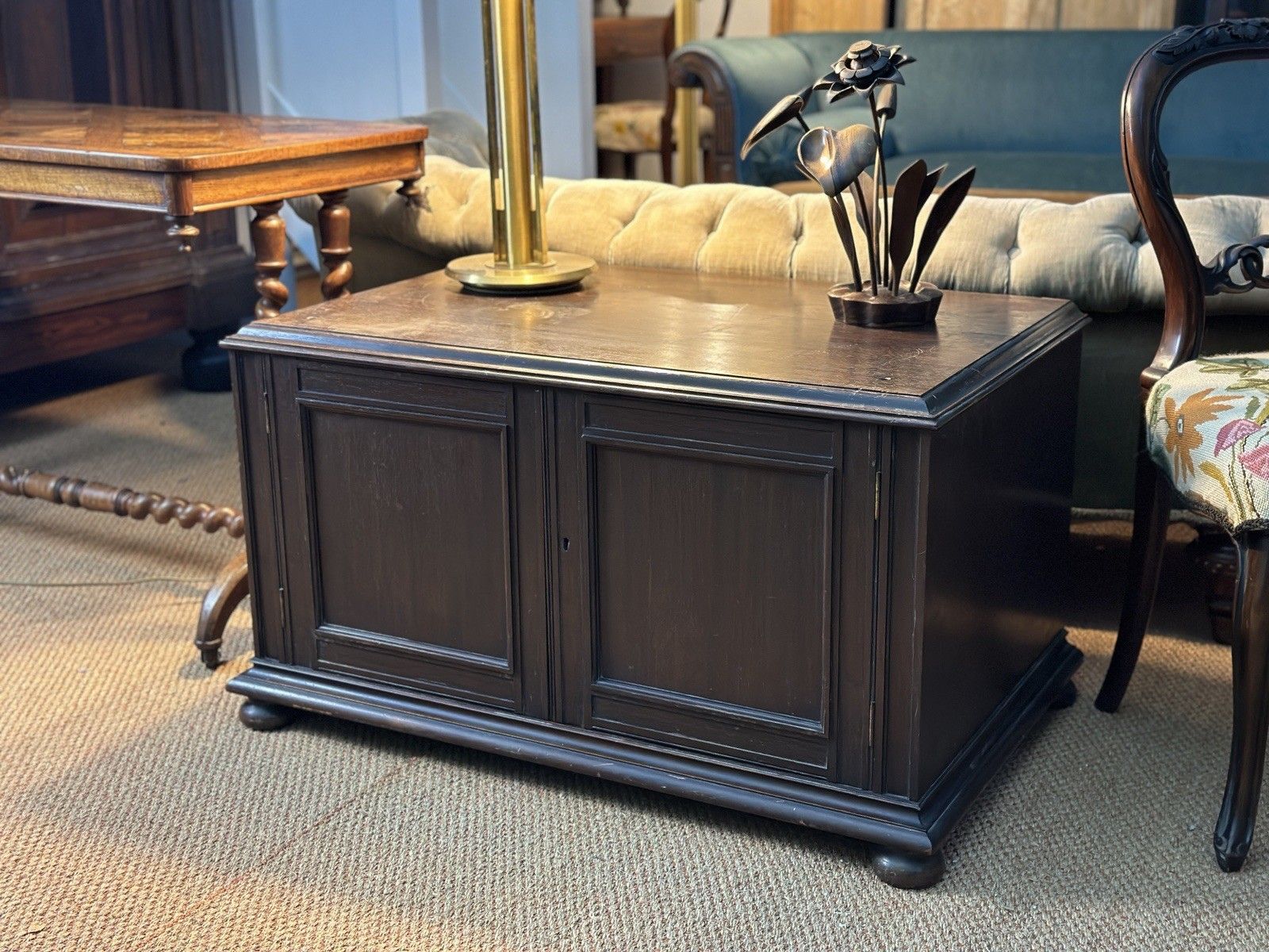 Small Antique Mahogany Cupboard Side Table Bed Side photo Furniture