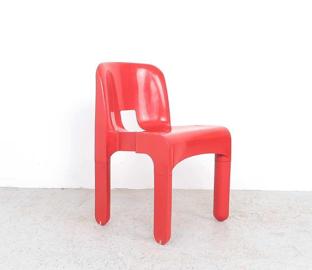 Vintage Universal Chairs In Red By Joe Colombo For Kartell, 1960s, Set Of 2 photo buy