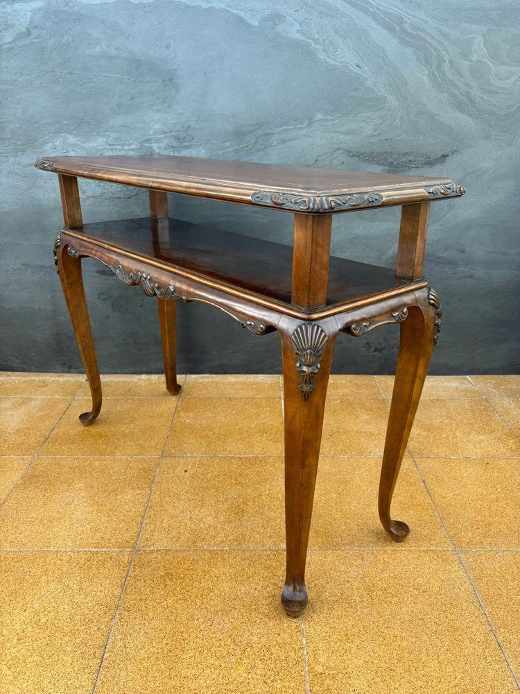 photo vinterior French Louis XV Style Carved Console Table With Cabriolé Legs, 1950