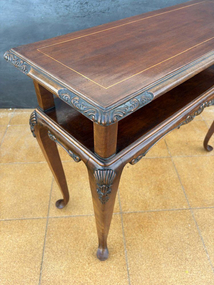 photo vintage French Louis XV Style Carved Console Table With Cabriolé Legs, 1950