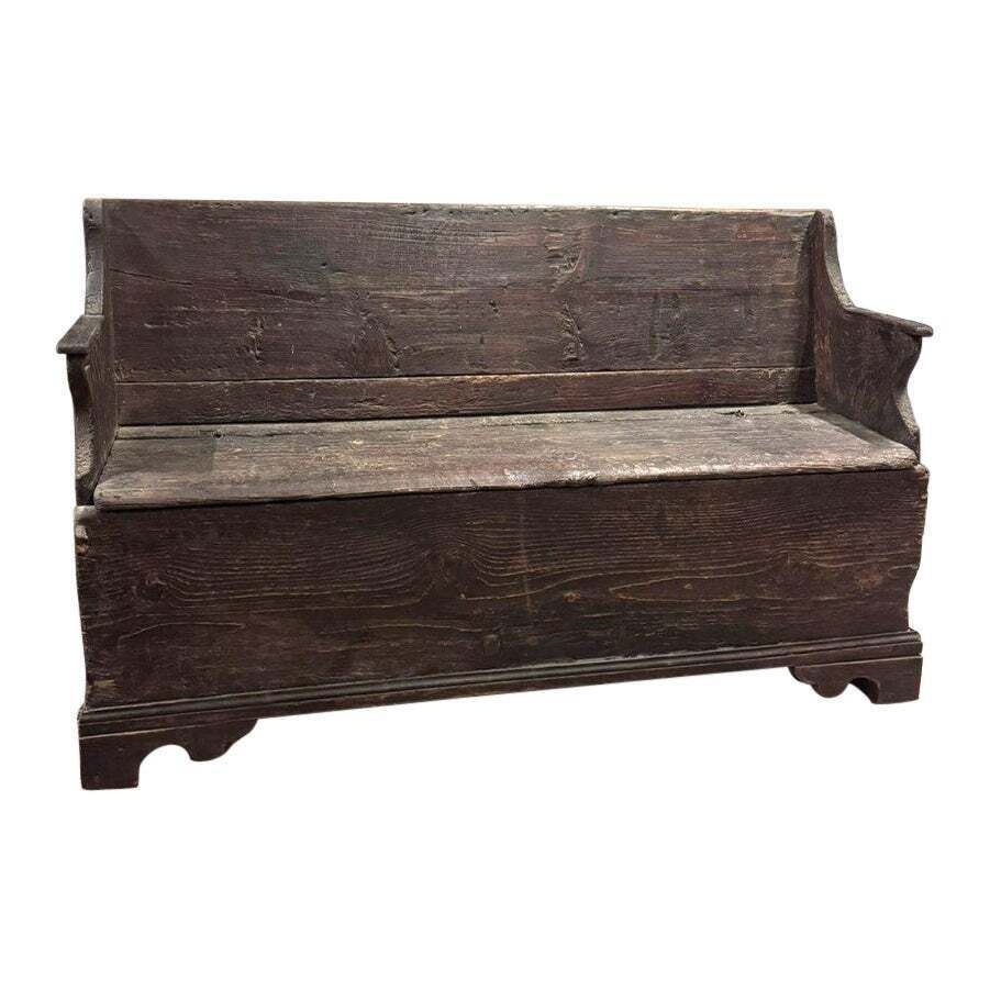 Solid Wood Chest, Opening Seat, Italy