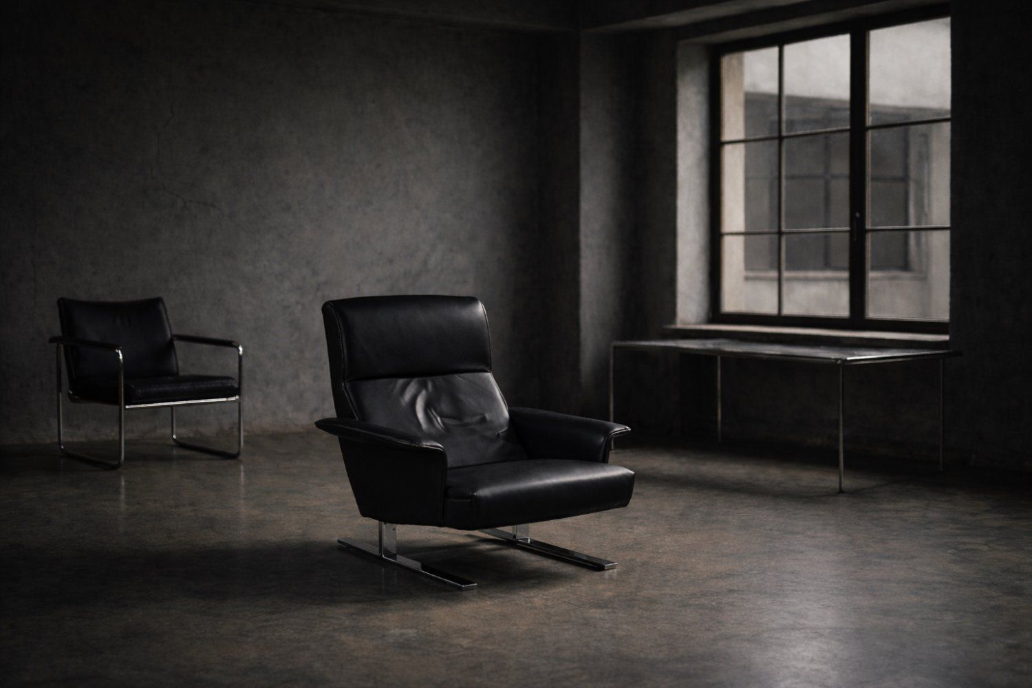 Mid Century Modern Danish Black Leather Lounge Chair By Georg Thams For A/S Vejen Polstermöbelfabrik, 1960s photo 1927.0