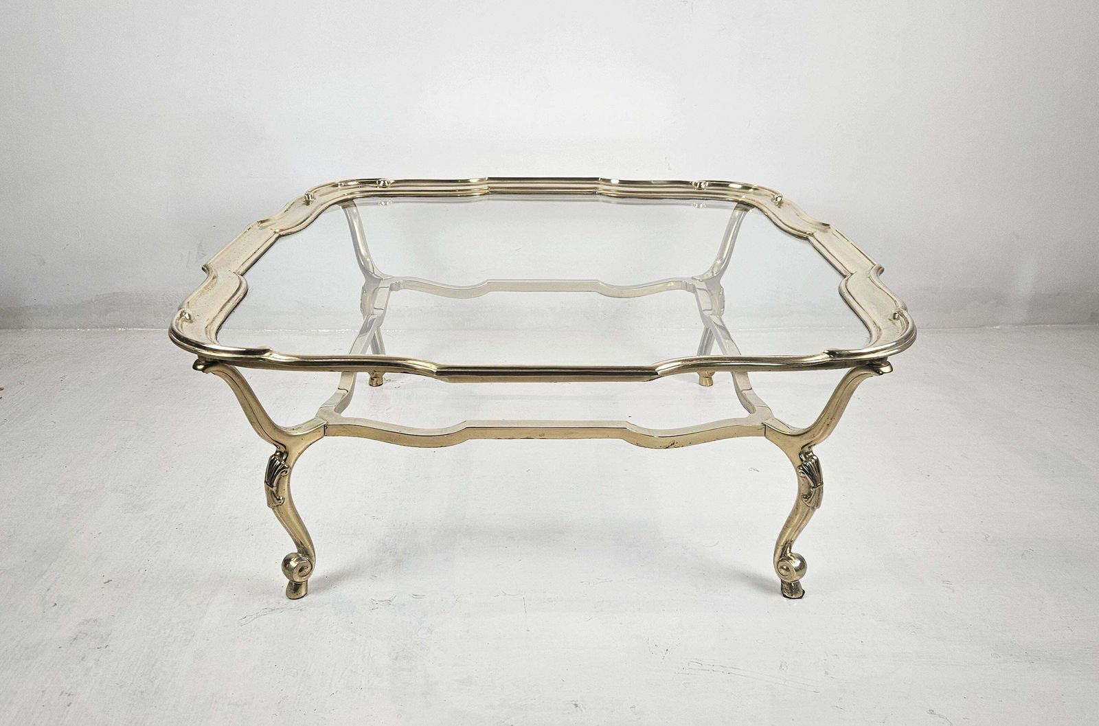 Italian Glass And Cast Bronze Coffee Table, 1980s photo buy