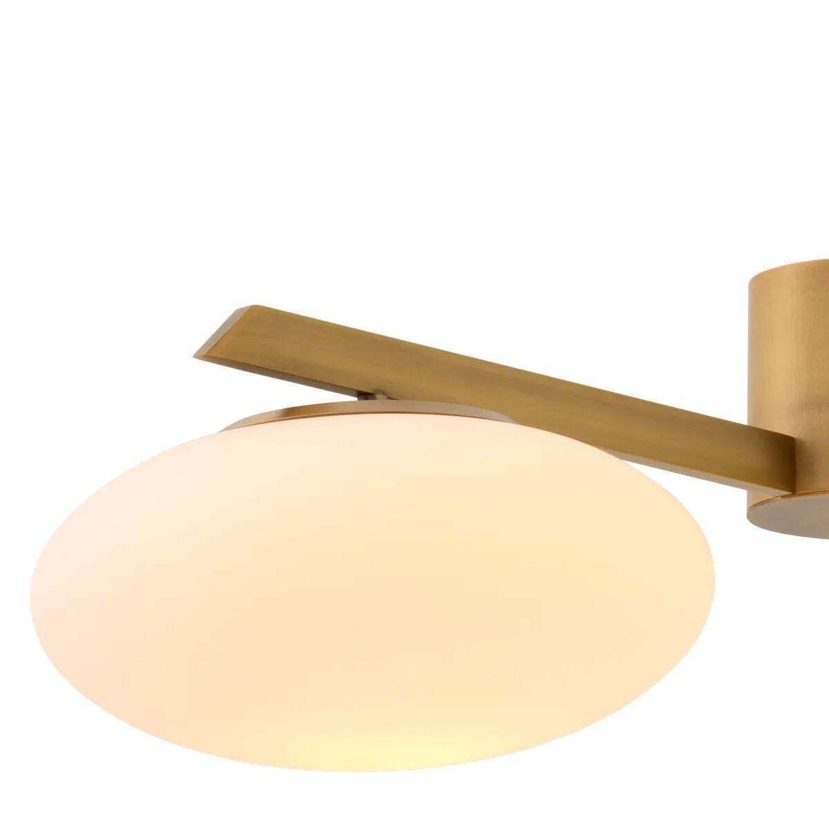 Small Modern Chandelier With Brass Finish And White Glass, 3 Lights photo buy