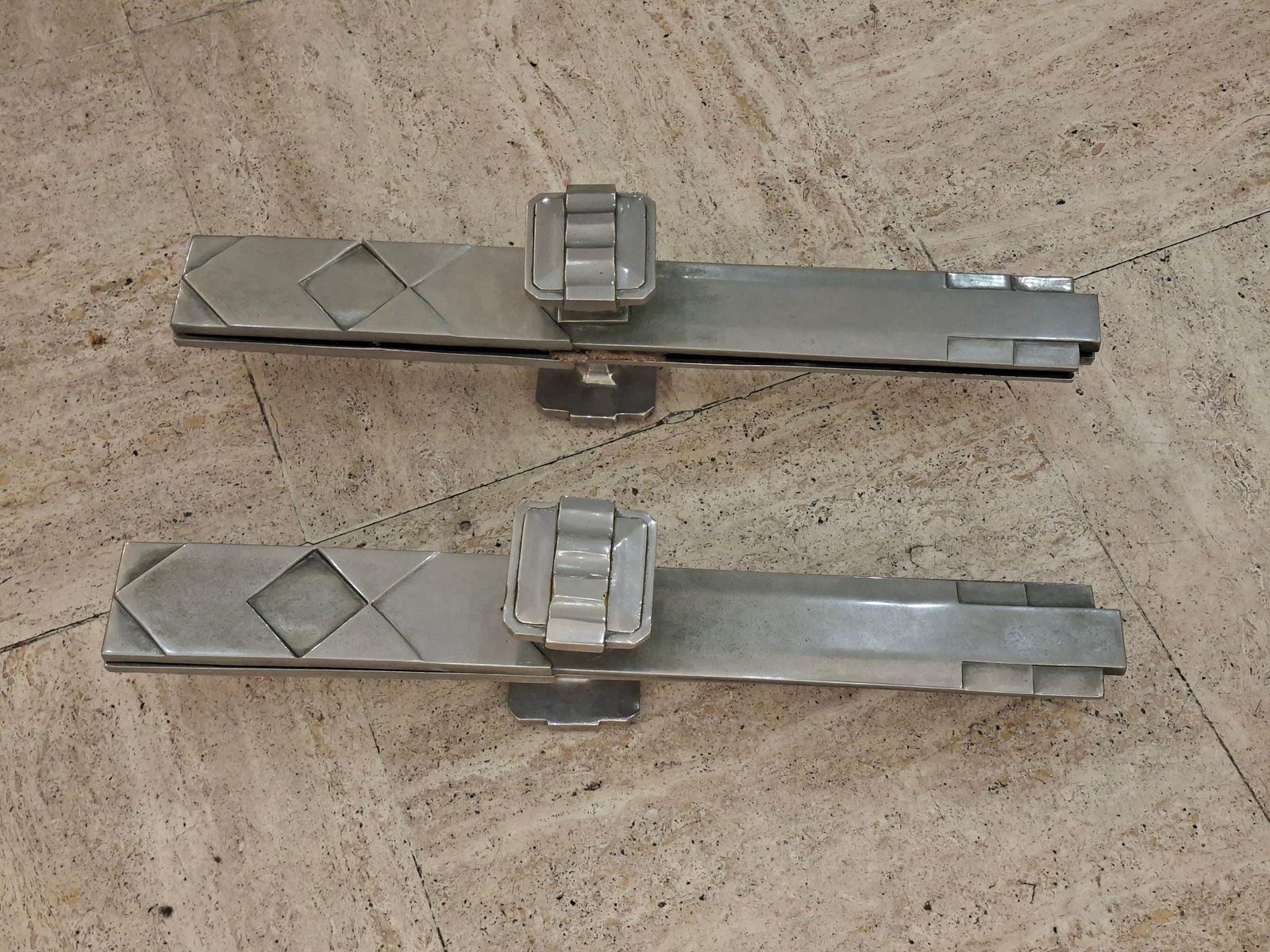 Pair Of Art Deco Silvered Bronze Door Handles photo furniture
