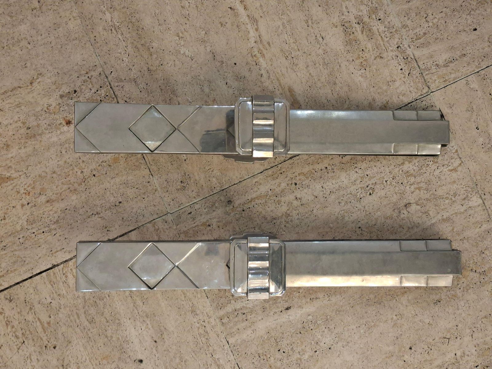 Pair Of Art Deco Silvered Bronze Door Handles photo 3768.0