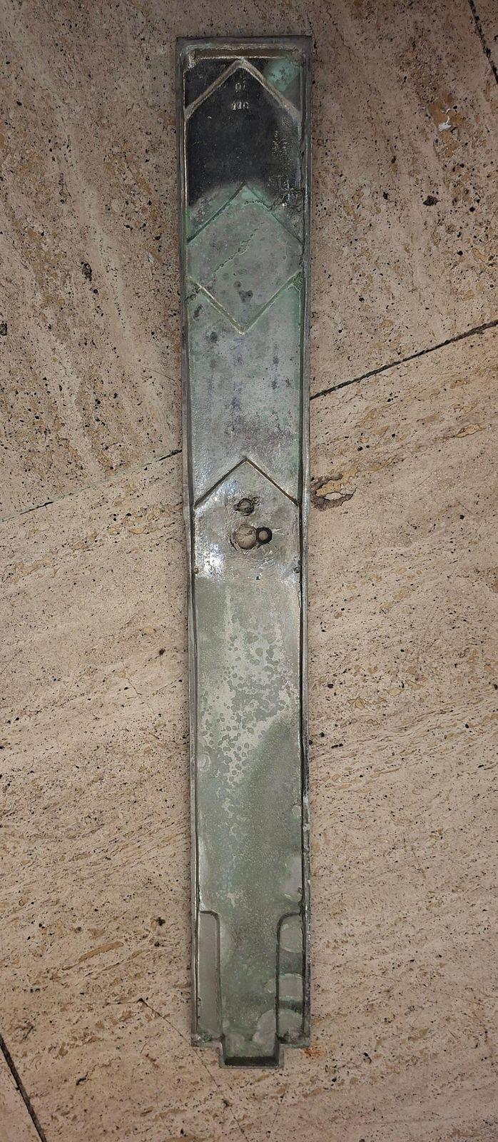 3768.0 Pair Of Art Deco Silvered Bronze Door Handles photo