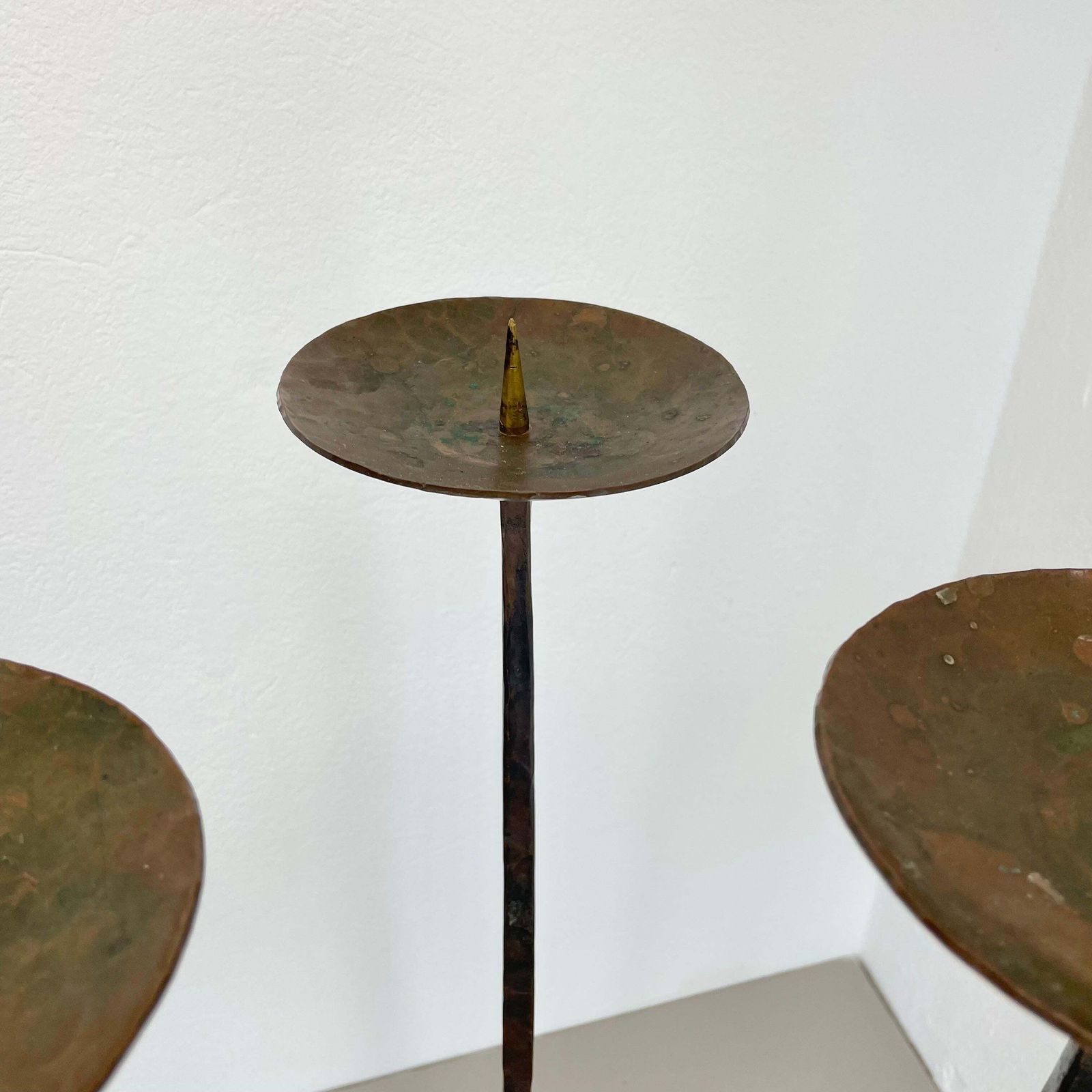 Xl 70cm Modernist Sculptural Brutalist Copper Tripod Candleholder, Austria 1950s photo 2666.0