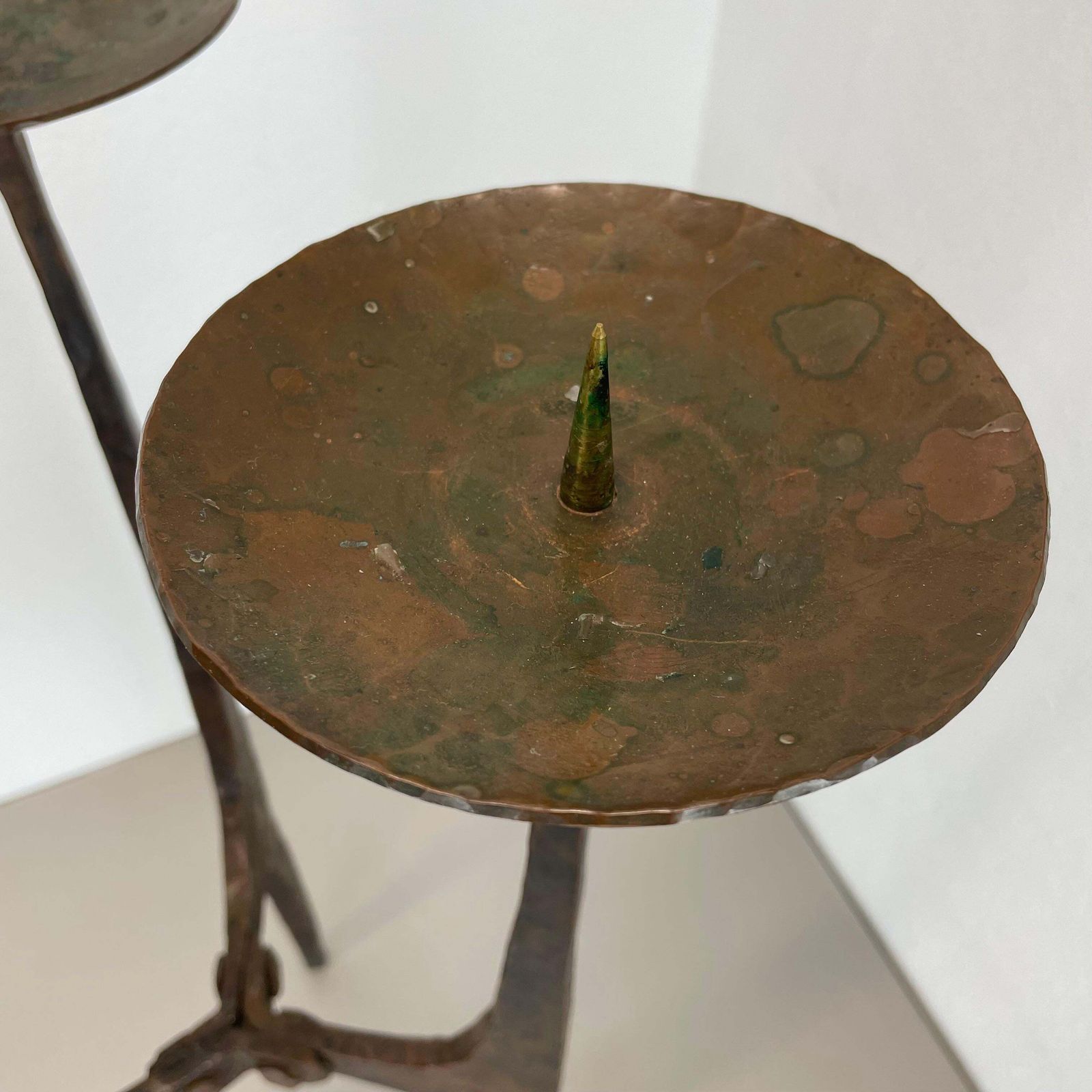 Xl 70cm Modernist Sculptural Brutalist Copper Tripod Candleholder, Austria 1950s photo buy