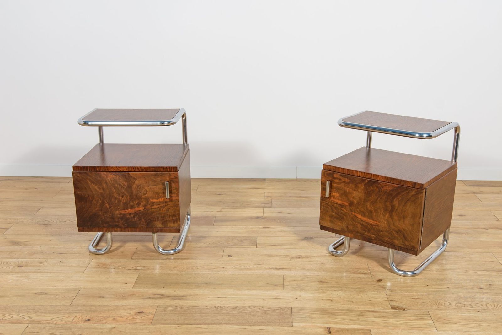 Mid Century Bauhaus Nightstands From Mücke Melder, Czechoslovakia, 1930s, Set Of 2