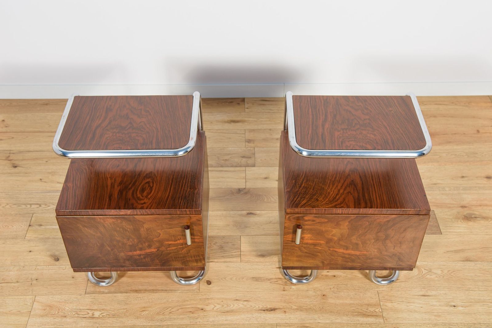 photo for sale Mid Century Bauhaus Nightstands From Mücke Melder, Czechoslovakia, 1930s, Set Of 2