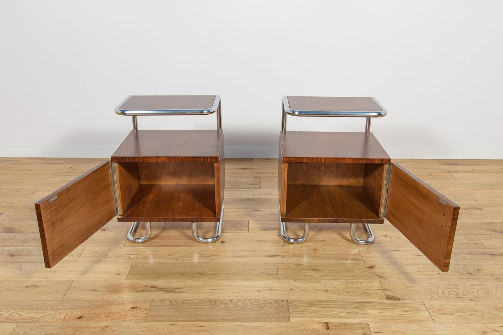 2543.0 Mid Century Bauhaus Nightstands From Mücke Melder, Czechoslovakia, 1930s, Set Of 2 photo