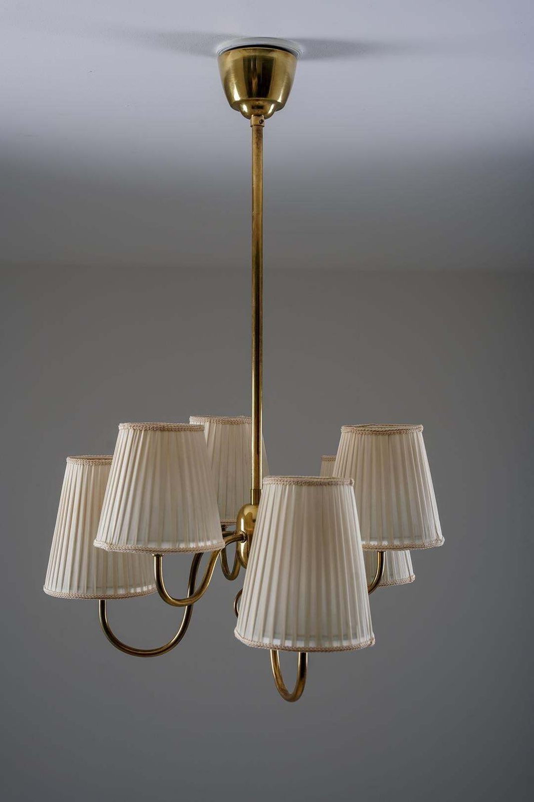 Swedish Modern Brass Chandelier photo Lighting