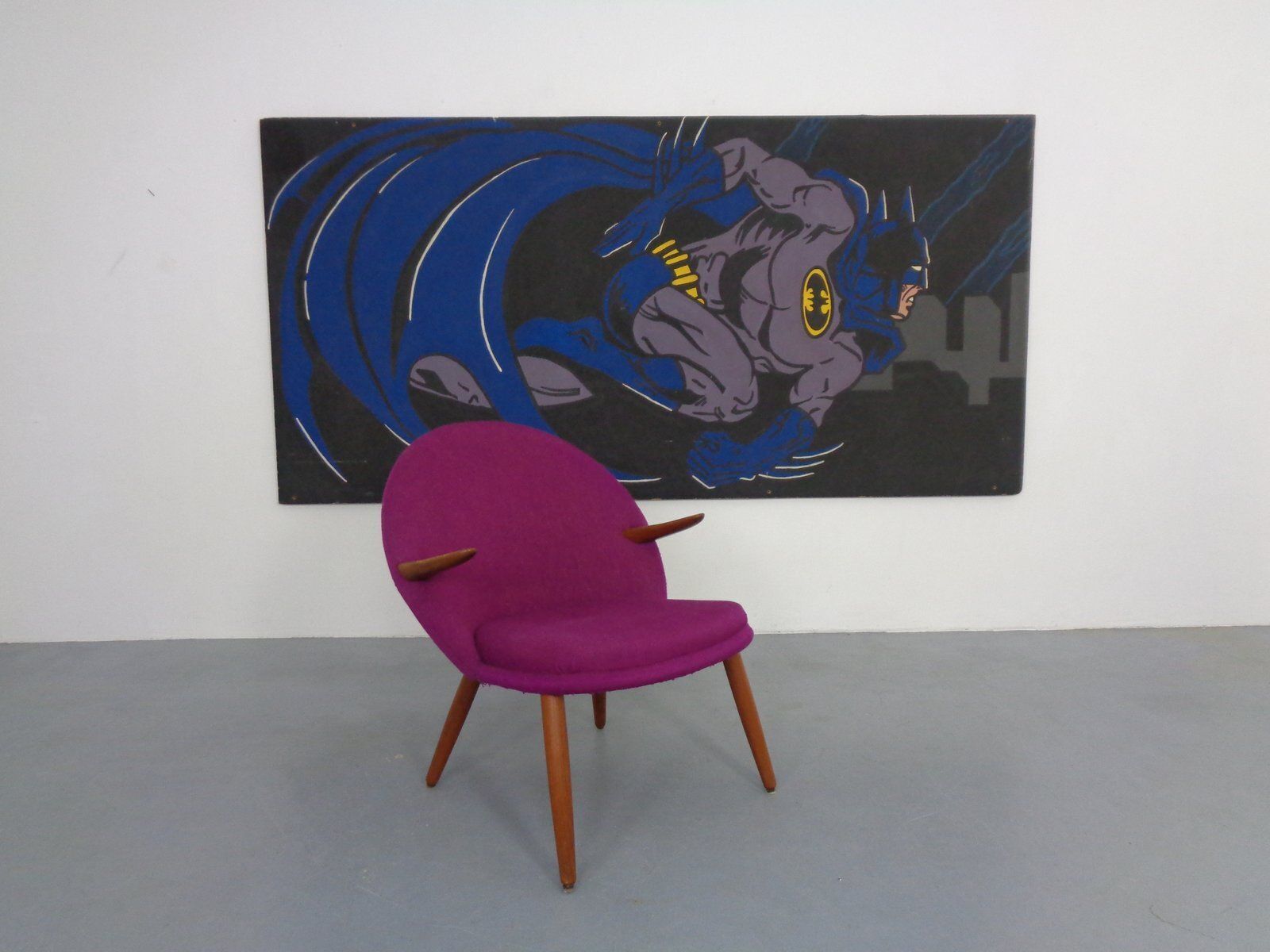 Art American Artist, Large Batman Street Art Image, Acrylic Painting On Hardboard, 1990s photo