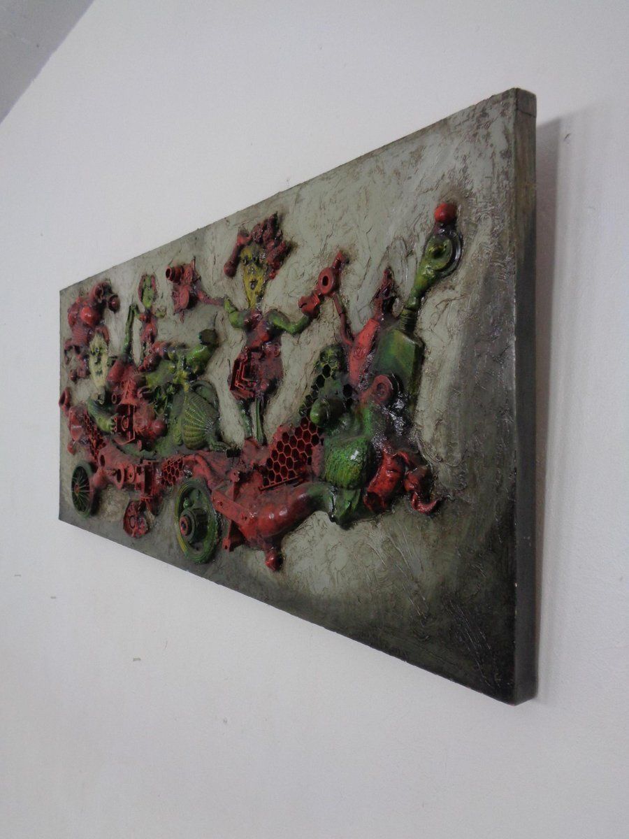 Art Work Wall Relief From Reinaldo Eckenberger, Brazil, 1974 photo vintage