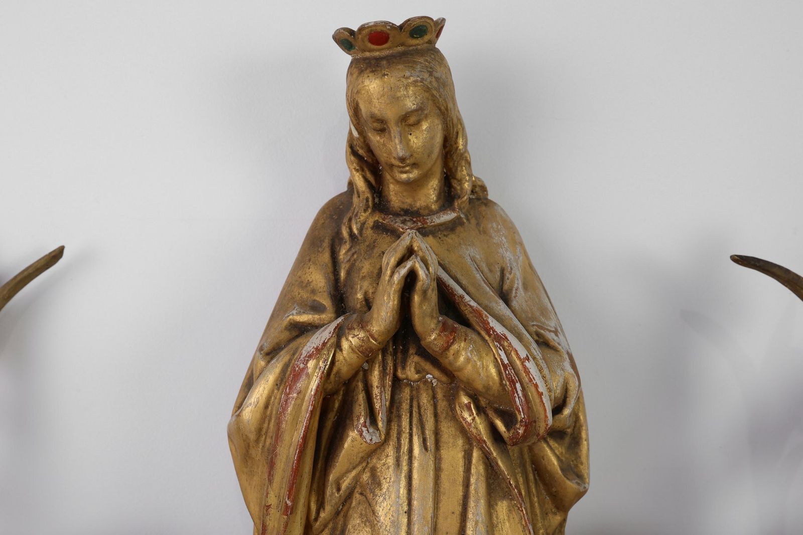 19th Century French Carved Oak Statue Of The Holy Virgin photo furniture