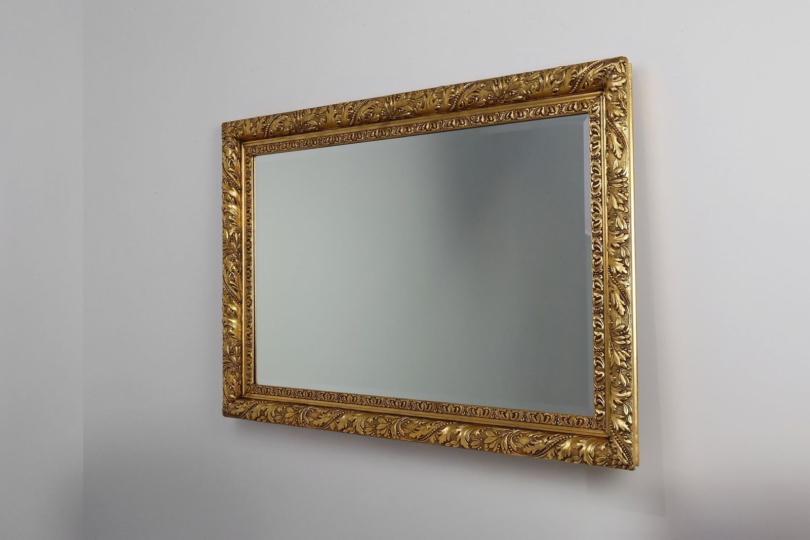 Large Baroque French Rustic Oak Wall Mirror, 1850s photo 2618.0