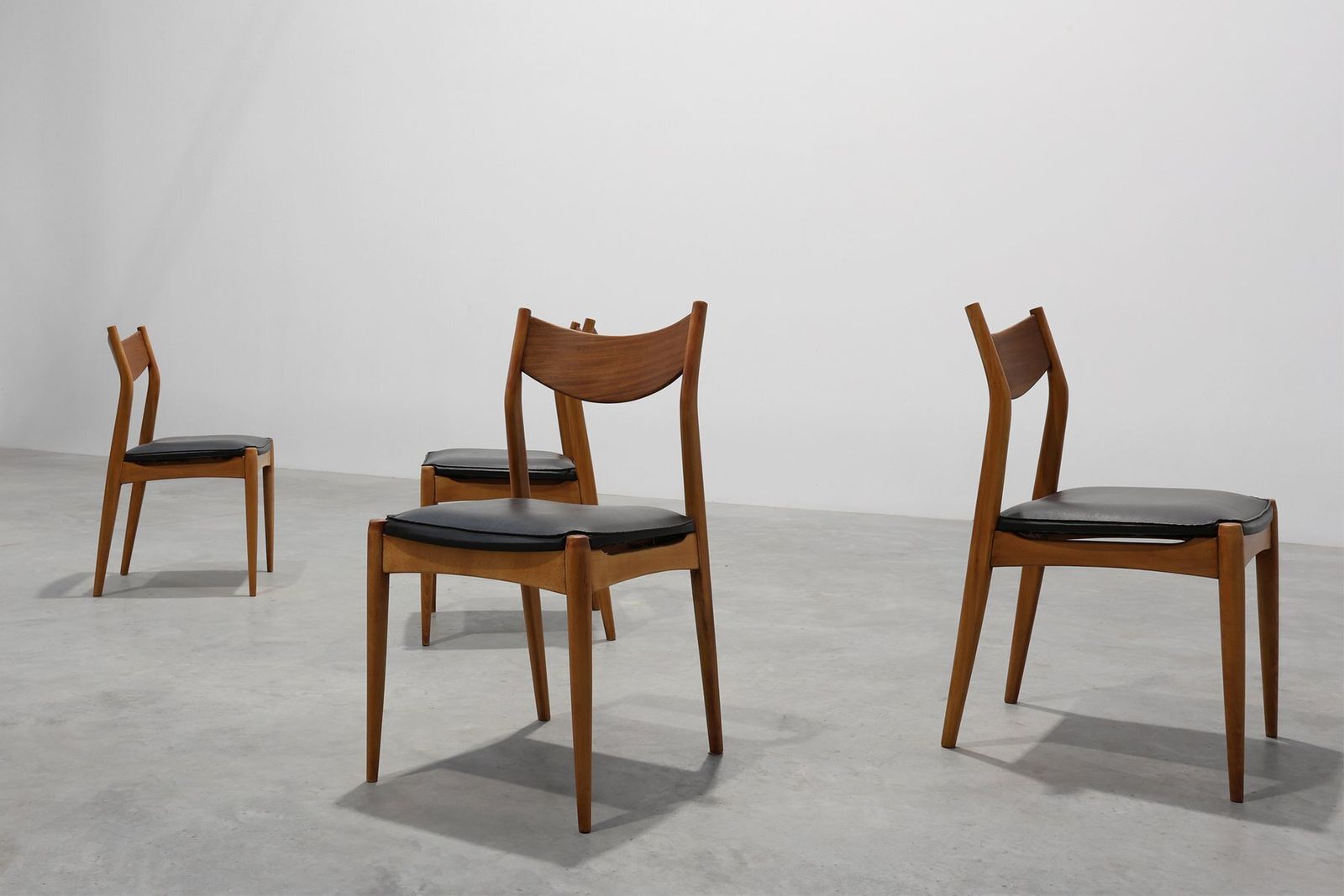 2093.0 Mid Century Modern Belgian Teak Dining Chairs, 1960s, Set Of 6 photo