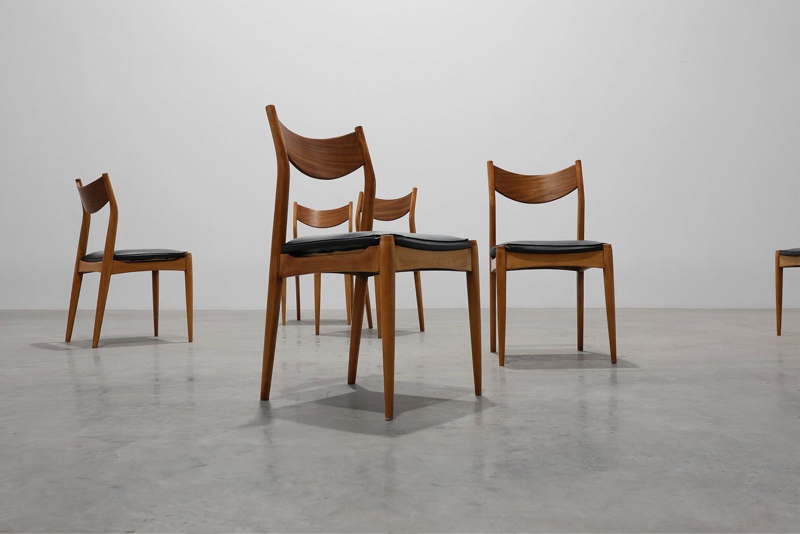 photo buy Mid Century Modern Belgian Teak Dining Chairs, 1960s, Set Of 6
