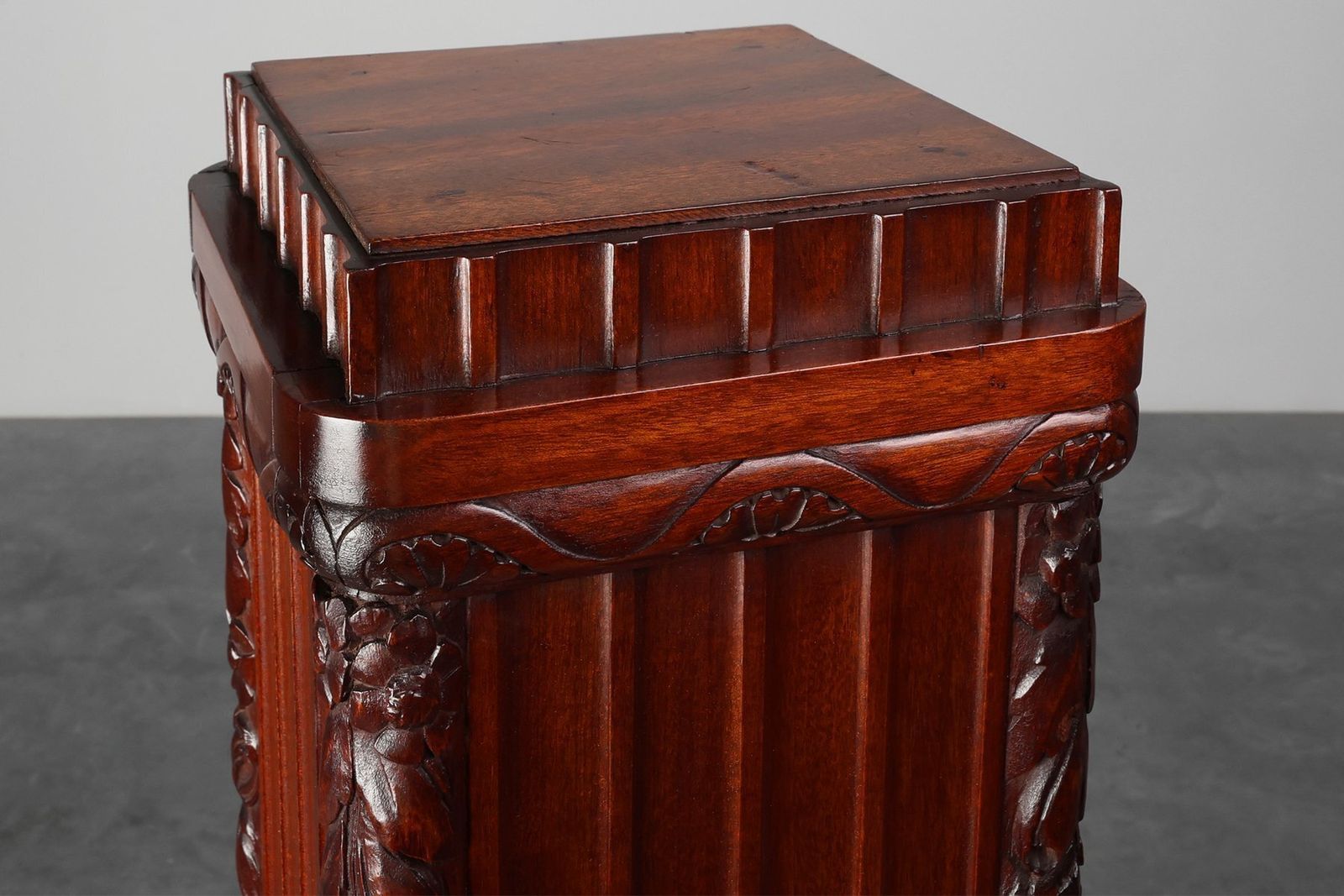 Art Deco French Square Oak Pedestal, 1915 photo Home Decor