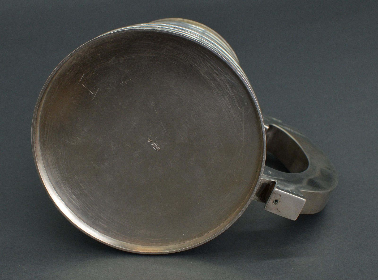 Arnold Naikasilver Beer Mug With Amber Decor In Modernist Style, 600 G. 875 Proof.1916 photo vintage
