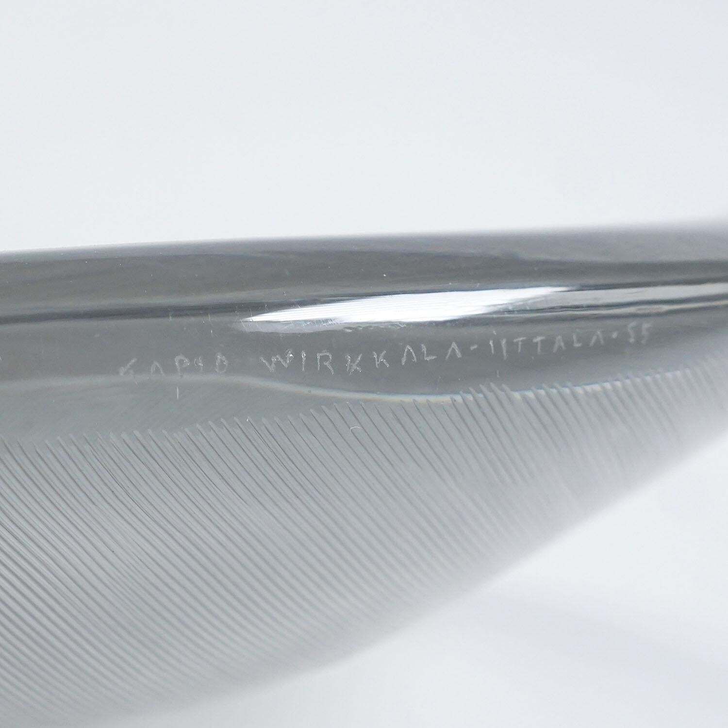 photo furniture Large Vintage Art Glass Bowl By Tapio Wirkkala For Iittala 1950s