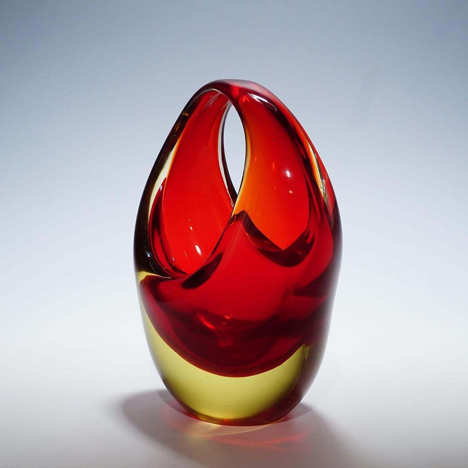 Bowl In Red Sommerso Glass, Flavio Poli For Seguso Murano 1950s photo 741.0