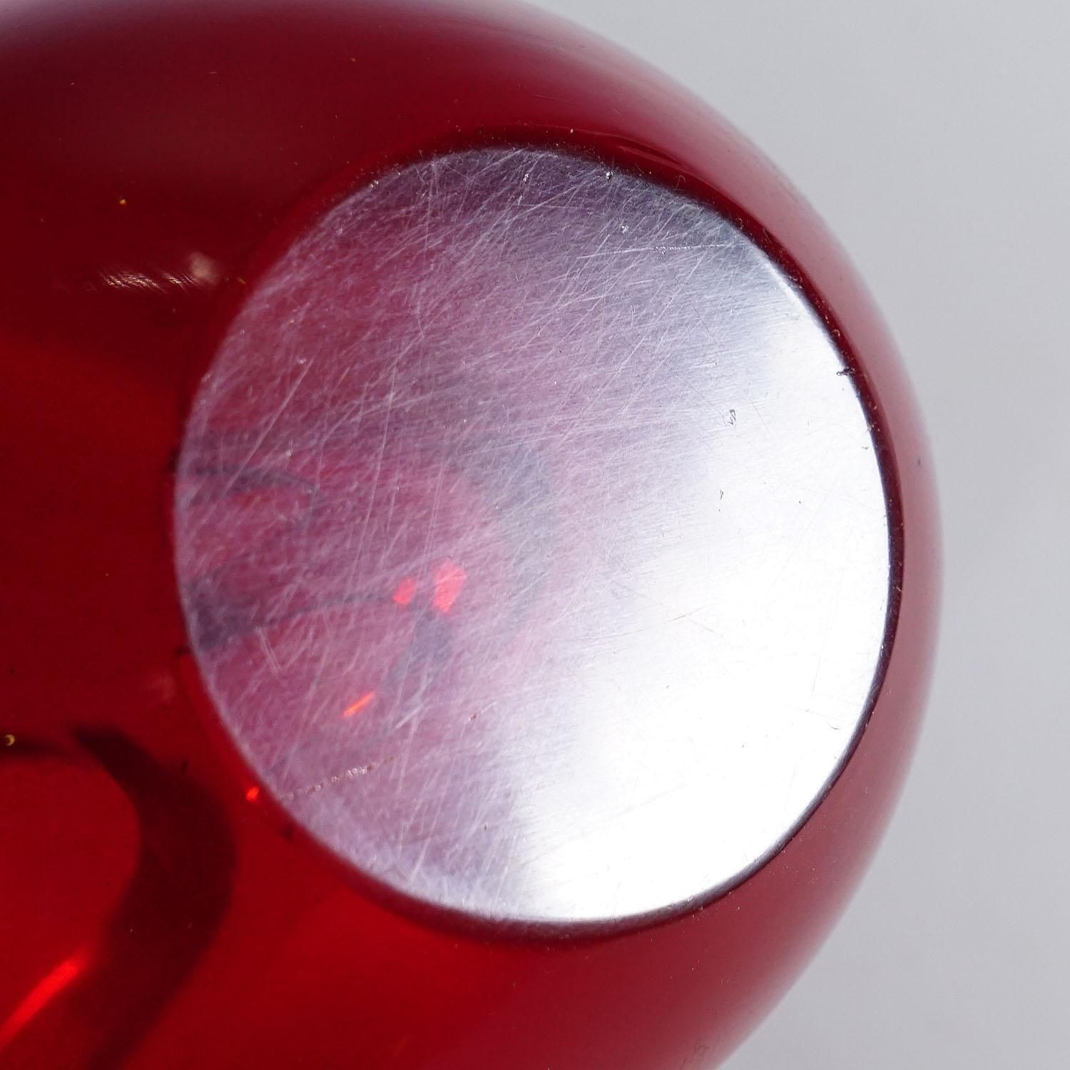 photo furniture Bowl In Red Sommerso Glass, Flavio Poli For Seguso Murano 1950s