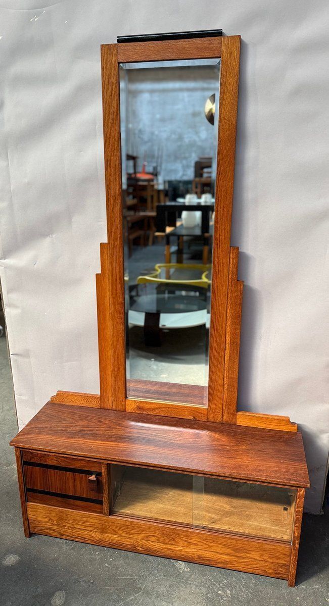 Art Deco Dutch Dressing Table With Mirror, 1930s photo furniture