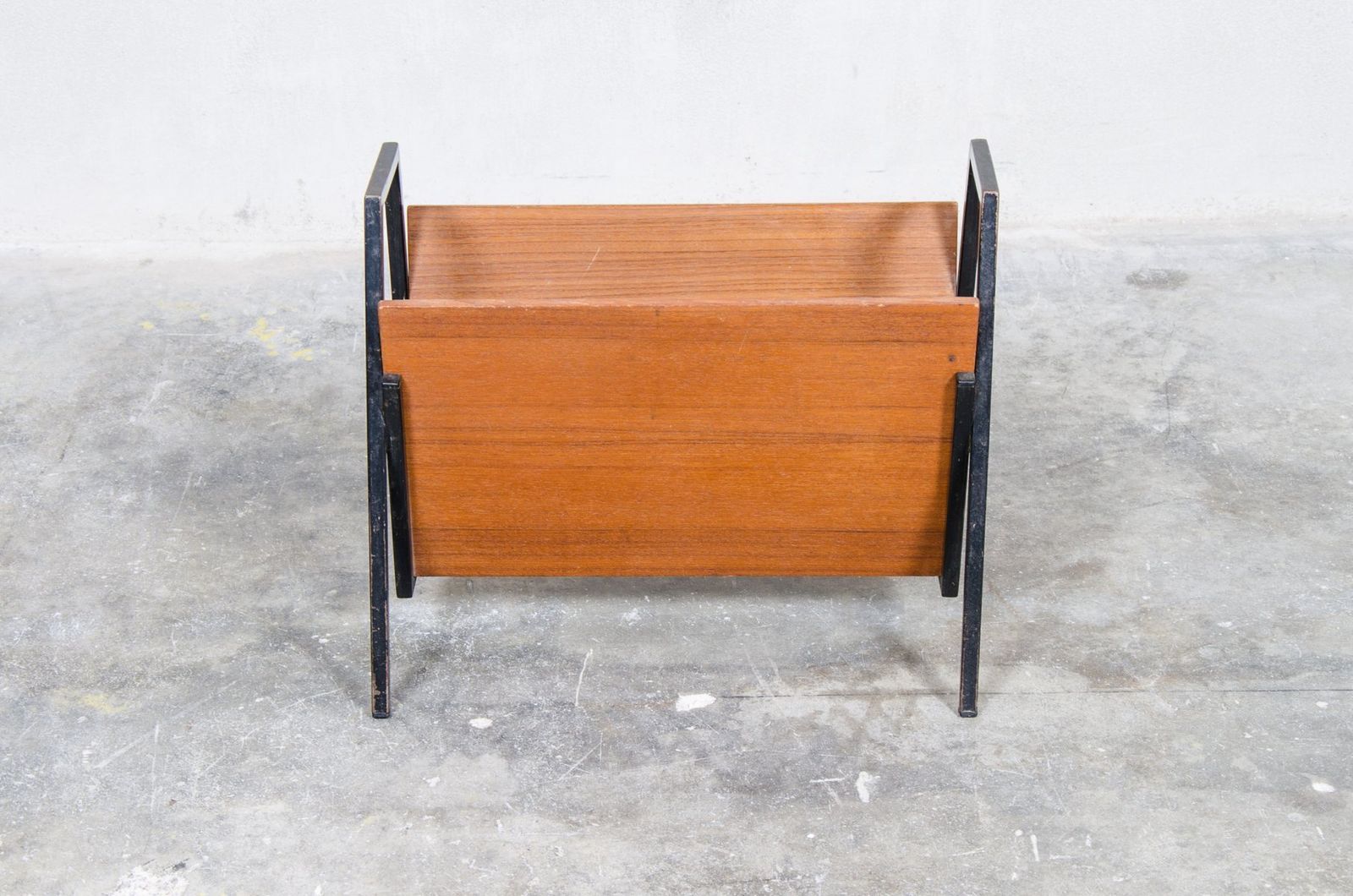 Mid Century Magazine Rack In Teak And Metal, 1960s photo for sale