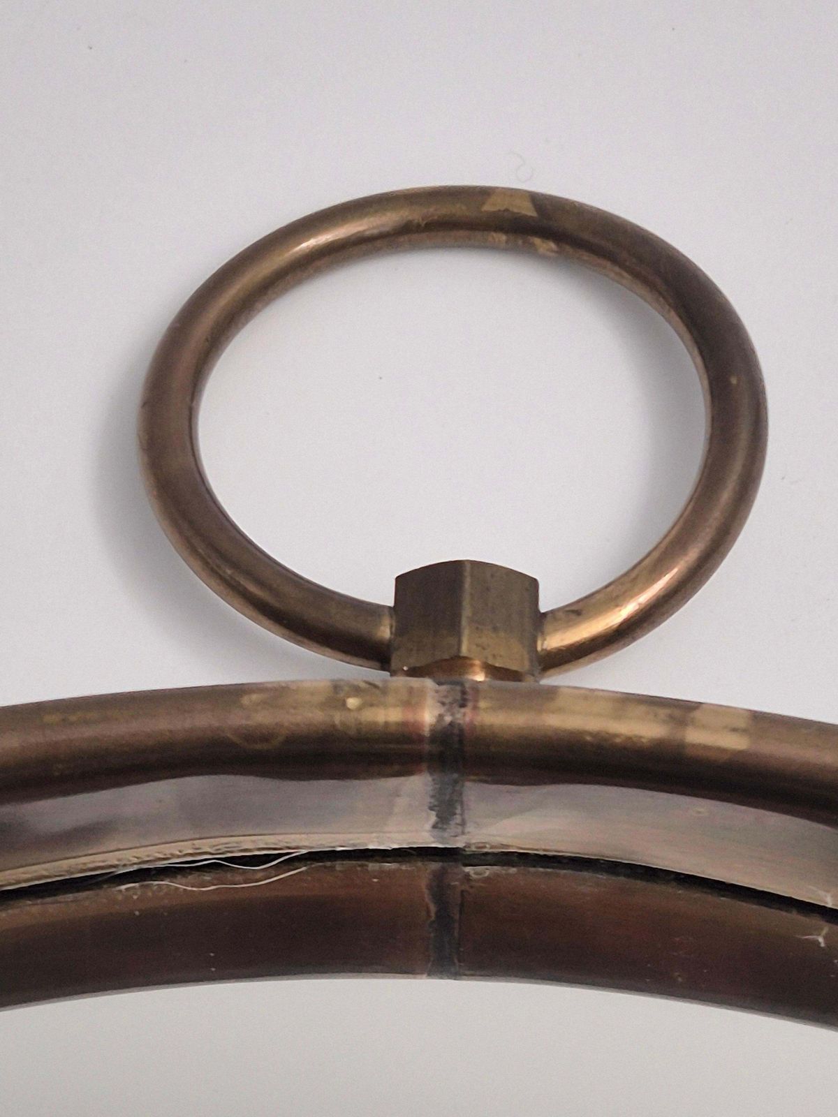 Firma Svenskt Tenn, Mirror With Brass Frame, Pocketwatch Shaped, Swedish Modern photo Home Decor