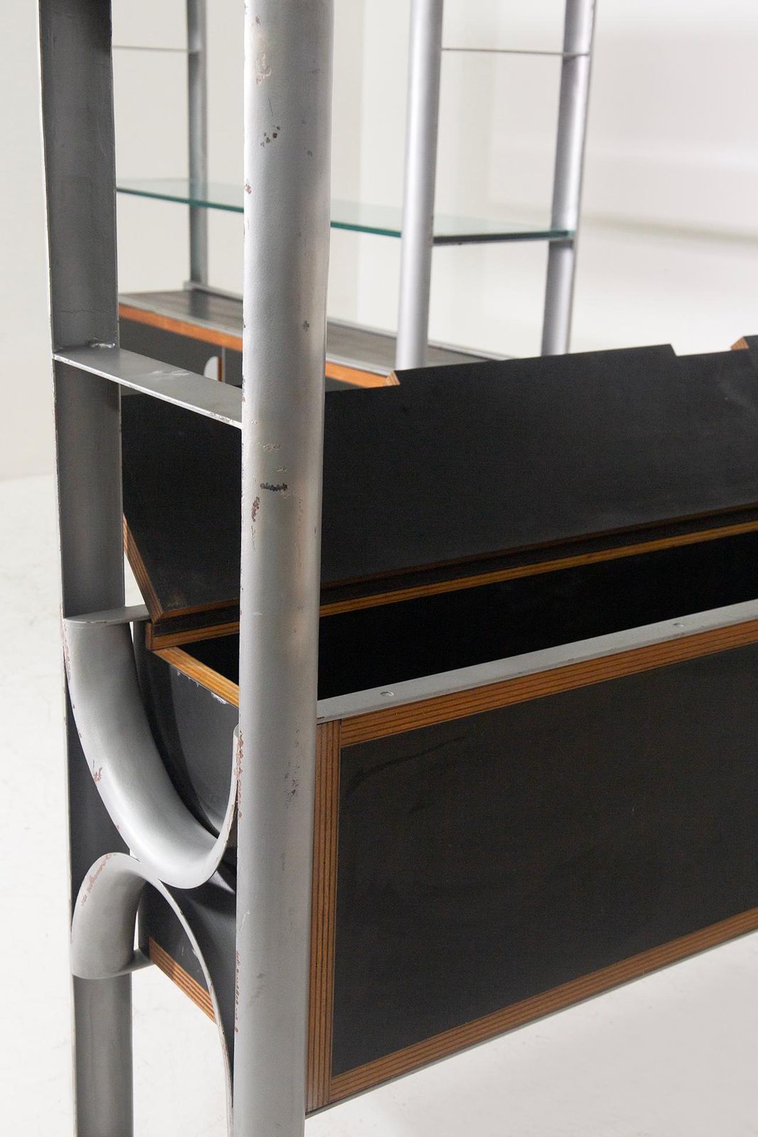 Italian Double Sided "Ferrotipi" Series Bookcase With Drop Front, Malacrida & Res photo 21326.0