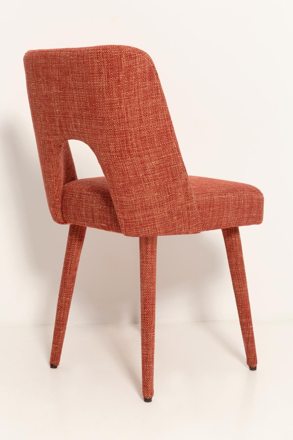 Set Of Four Mid Century Shell Chairs In Burgundy Angkor By Pierre Frey, 1960s photo Furniture