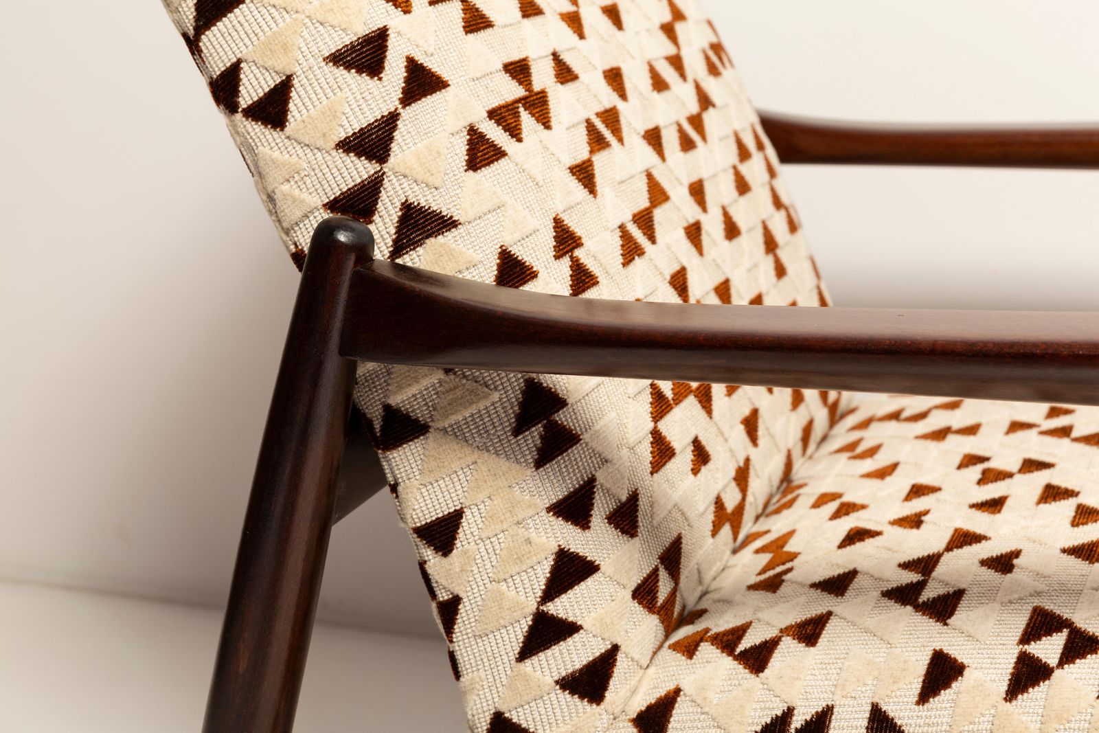 Mid Century Set Of Two Gfm 64 Armchairs And Stools, Jacquard By Dedar, 1960s photo Furniture