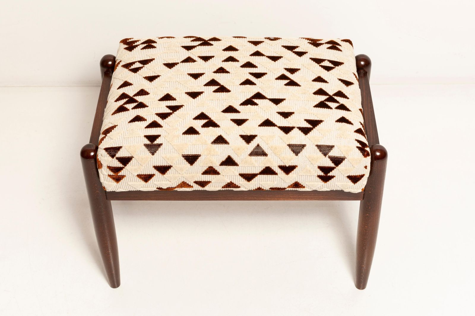 Furniture Mid Century Set Of Two Gfm 64 Armchairs And Stools, Jacquard By Dedar, 1960s photo