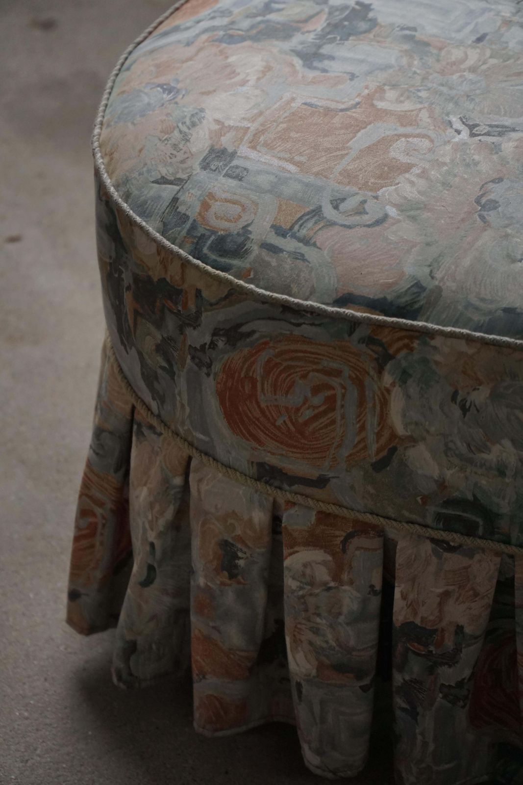 Vintage Chaise Lounge/Canape With Floral Upholstery, Danish Modern, 1950s photo vintage