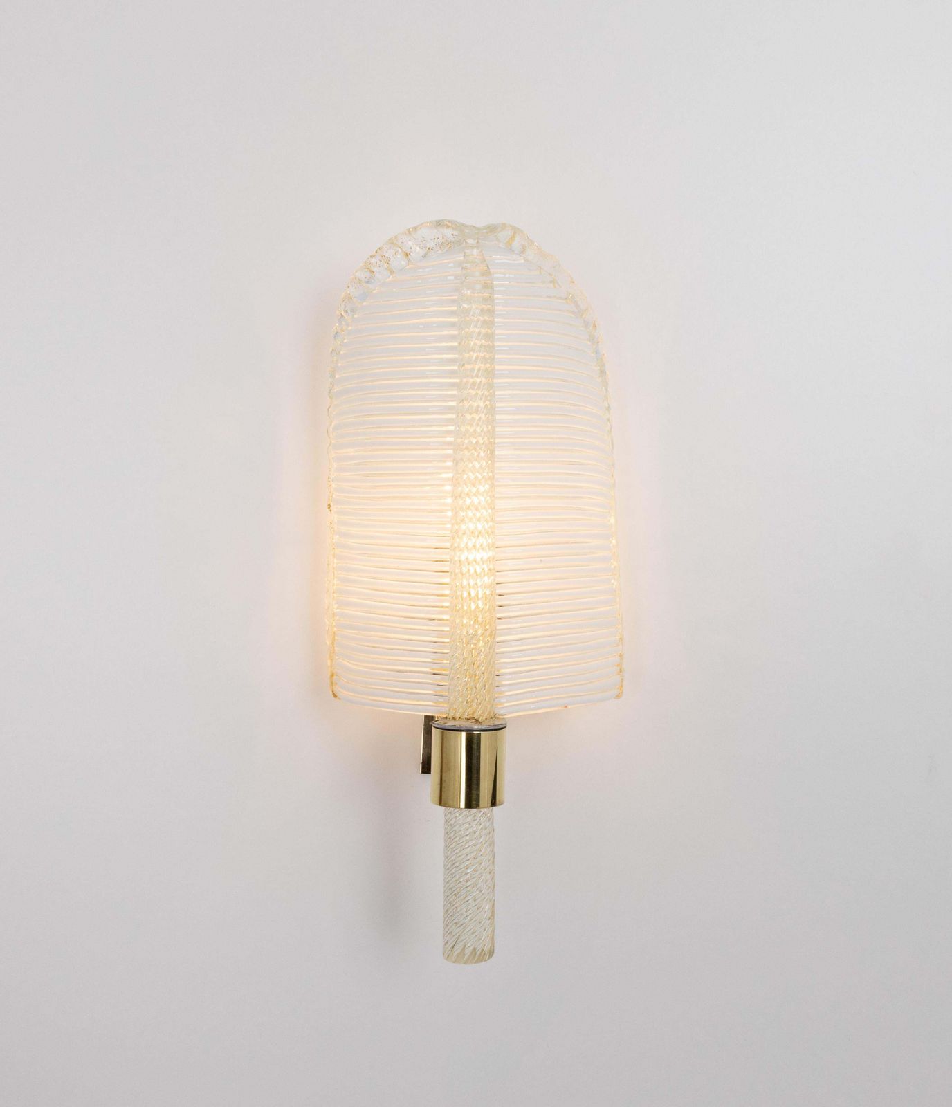 photo vintage Pair Of Murano Glass Wall Sconces By Barovier & Toso, Italy, 1970s