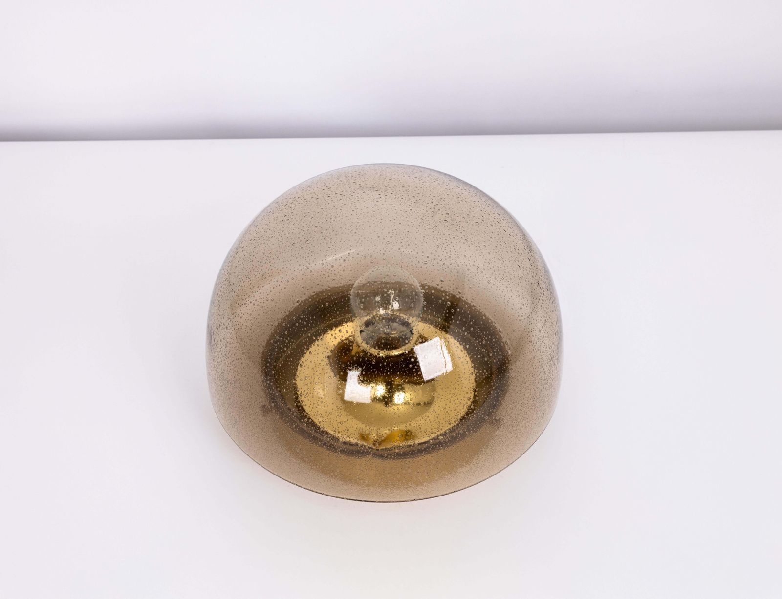 1 Of 4 Mid Century Flushmount Smoked Glass By Limburg, Germany, 1970s photo 654.0
