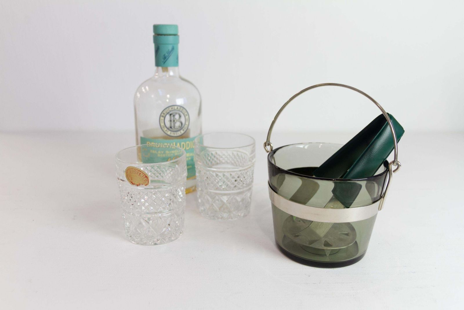 photo vintage Swedish Glass Ice Bucket By Sven Palmqvist For Orrefors, 1960s.