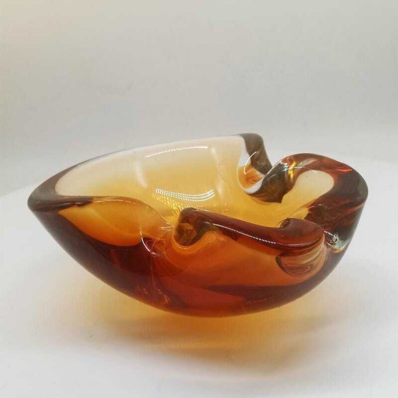 1960s Ashtray Or Catch All In Murano Glass By Flavio Poli For Seguso. Made In Italy. photo for sale