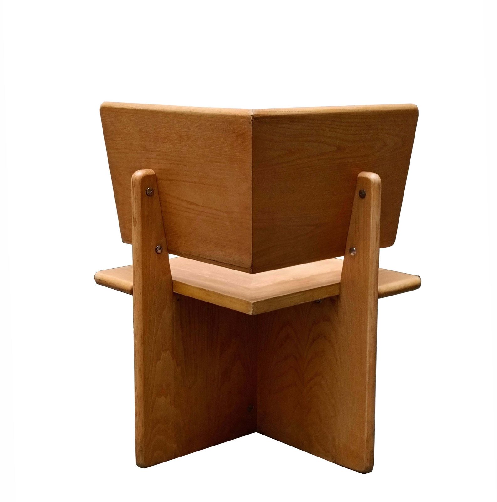 Single Oak Wood Chair Or Bench, Italy 1980s photo for sale