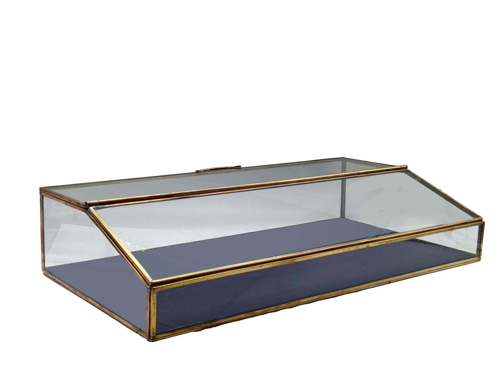 Brass And Glass Table Display Case, Italy 1950s photo furniture