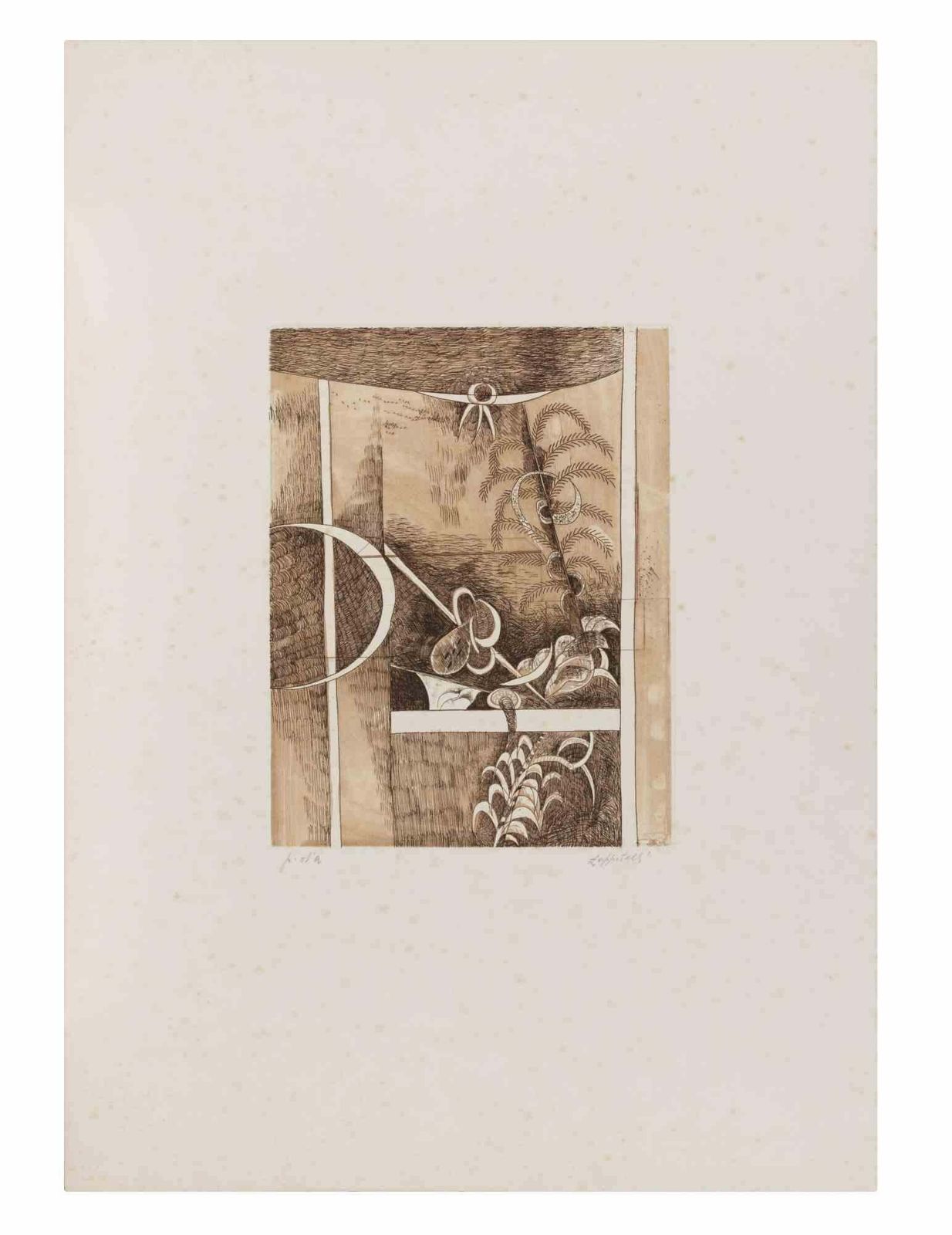 Mariangelo Zappitellicomposition   Etching By Mariangelo Zappitelli   1980s1980s photo furniture