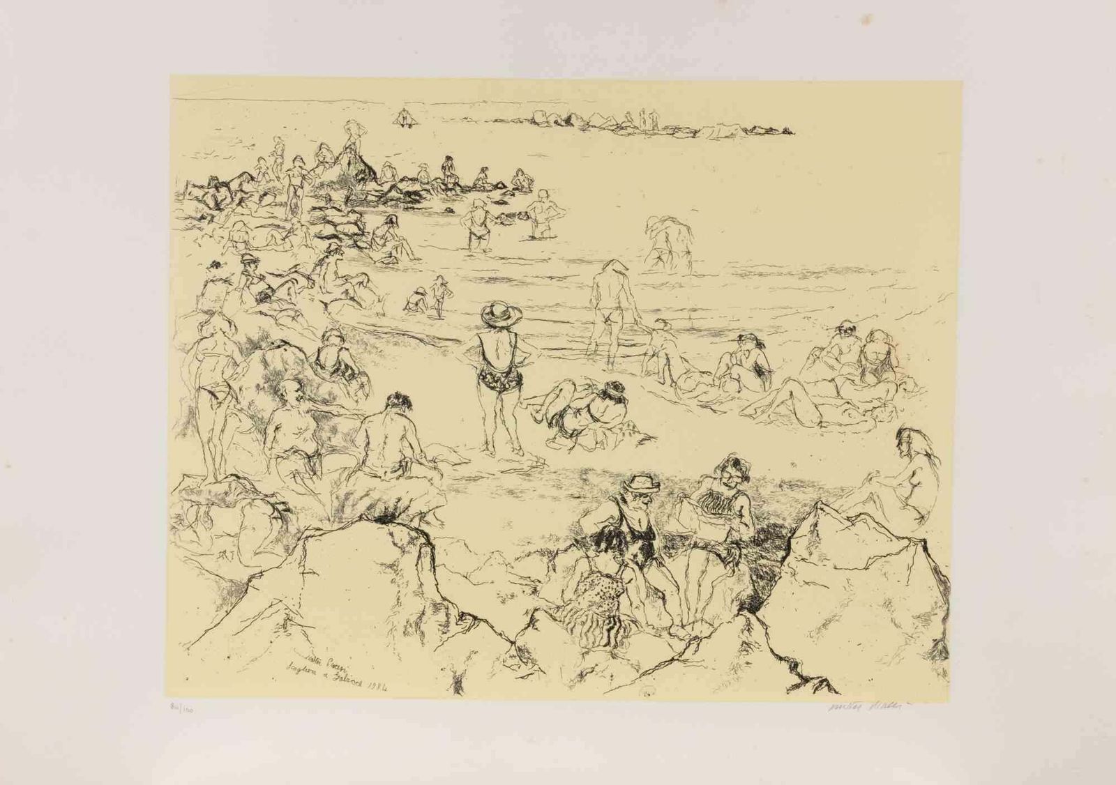Walter Piacesiadriatic Cliff   Etching By Walter Piacesi   1970s1970s