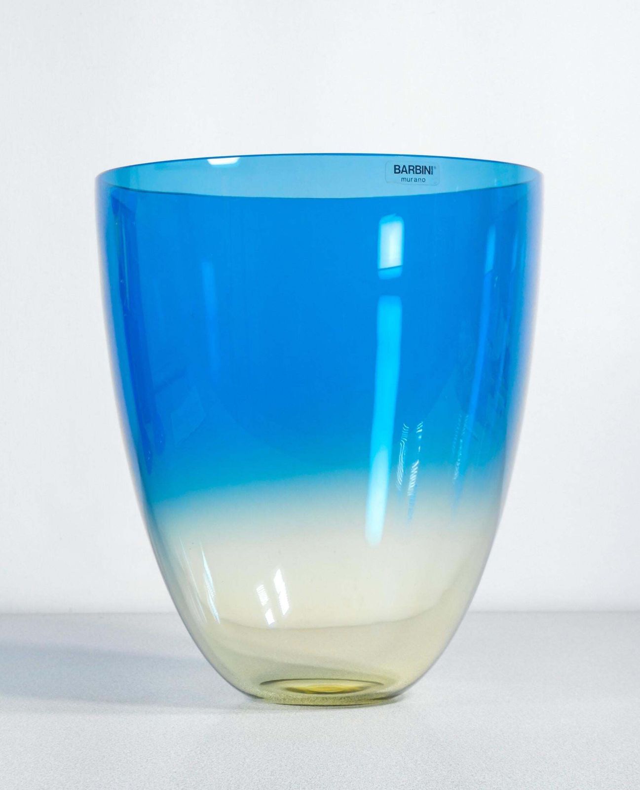 photo for sale Pair Of Blown Sonorous Glass Vases, Design Alfredo Barbini. Murano, 70s