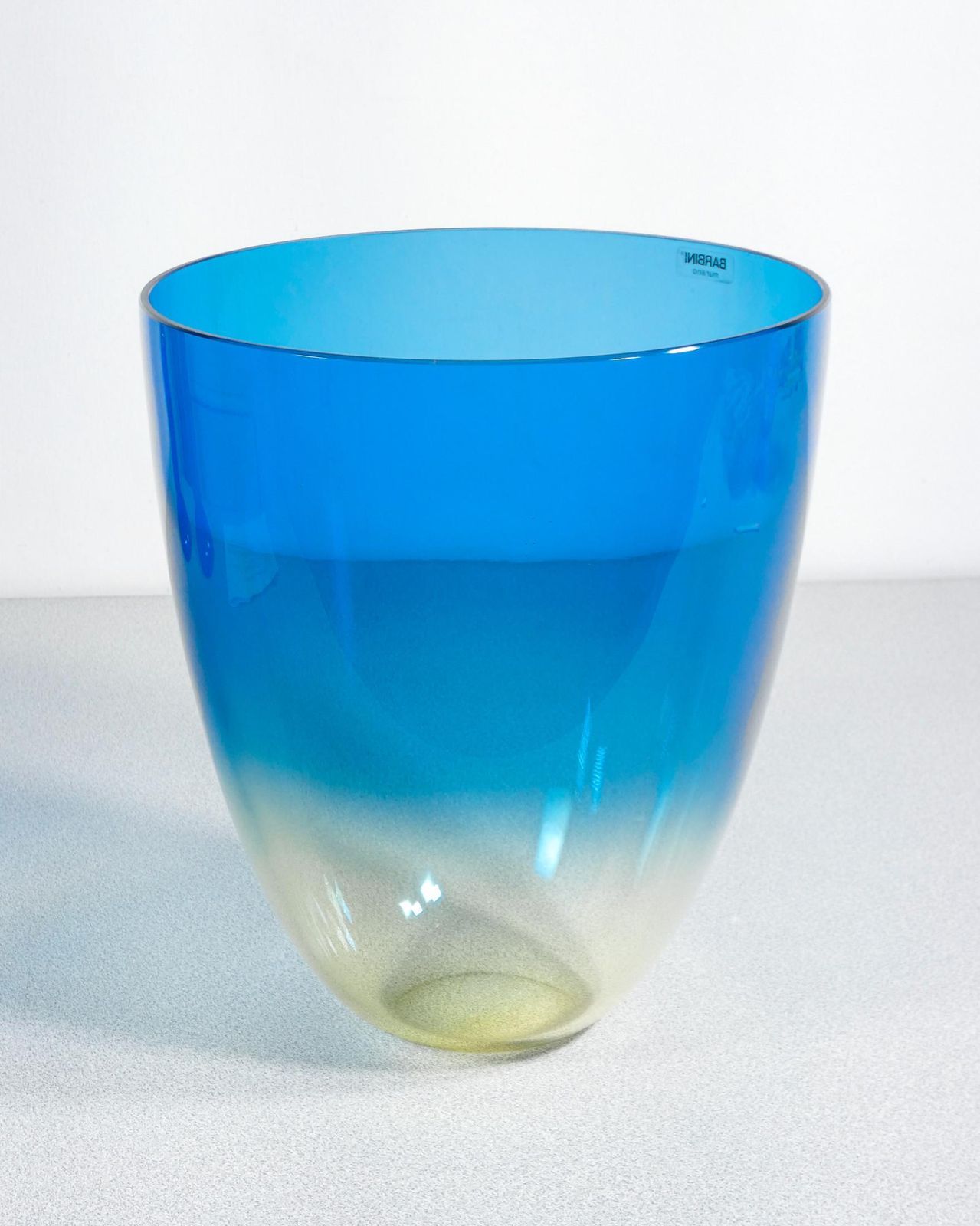Home Decor Pair Of Blown Sonorous Glass Vases, Design Alfredo Barbini. Murano, 70s photo