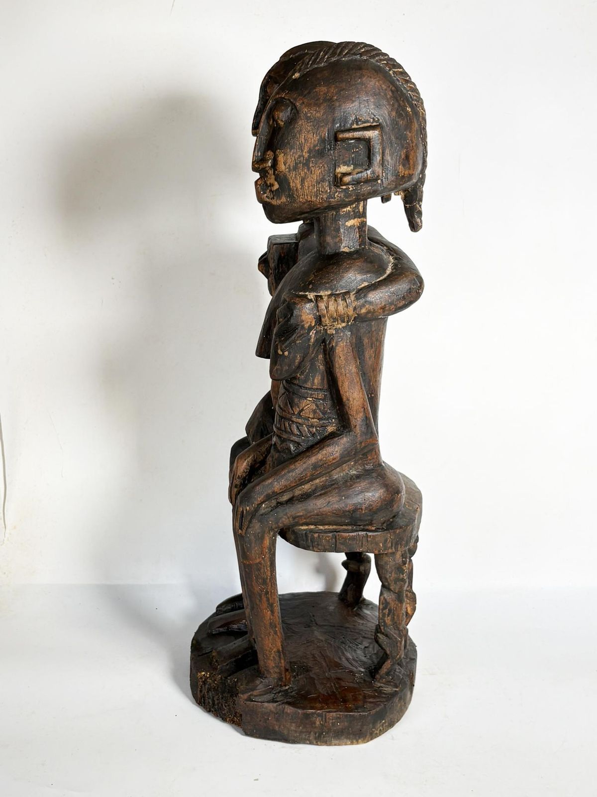 photo furniture African Couple Sculpture In Patinated Black Wood, 1960, France